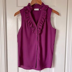 Sleeveless Ruffle Blouse